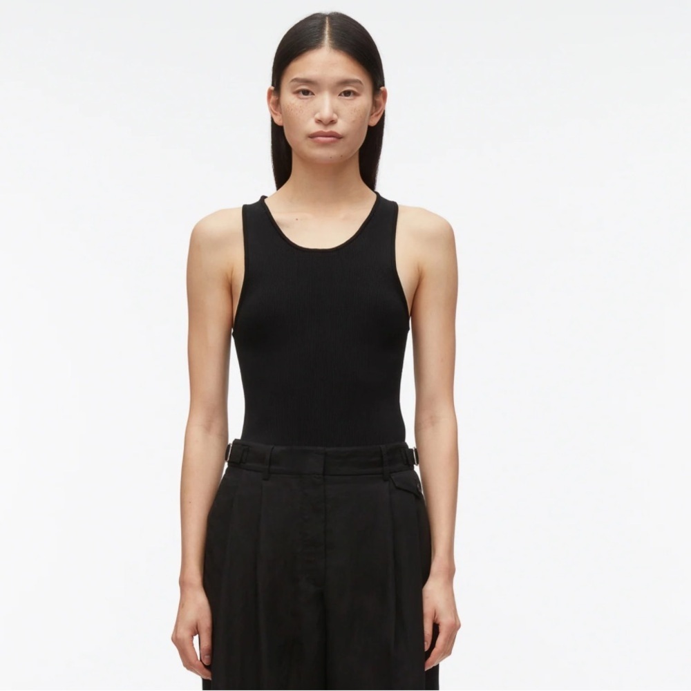 3.1 Phillip Lim Black Compact Rib Layering Tank NWT sleeveless small knit summer